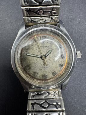 Vintage Harman Early 1900s Incabloc Automatic Silver Case Manual Wind Watch